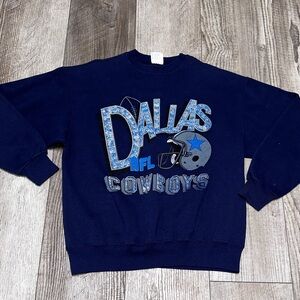Vintage Dallas Cowboys NFL football Hanes blue grey crewneck Texas XL
